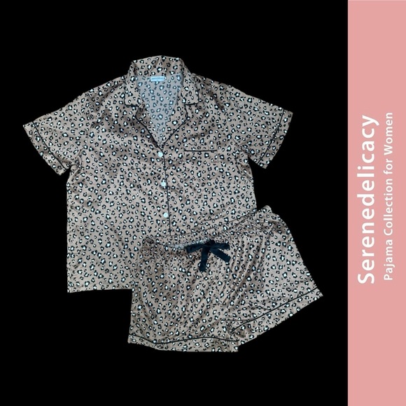 Serene Delicacy‎ Tan Leopard Print Pajama Set, Size XL, MSRP $25 - Picture 2 of 8